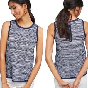Anthropologie Navy and White Striped Tank Top